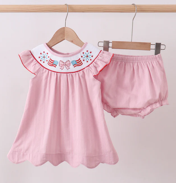 Pink Fireworks Ruffle Bloomer Set