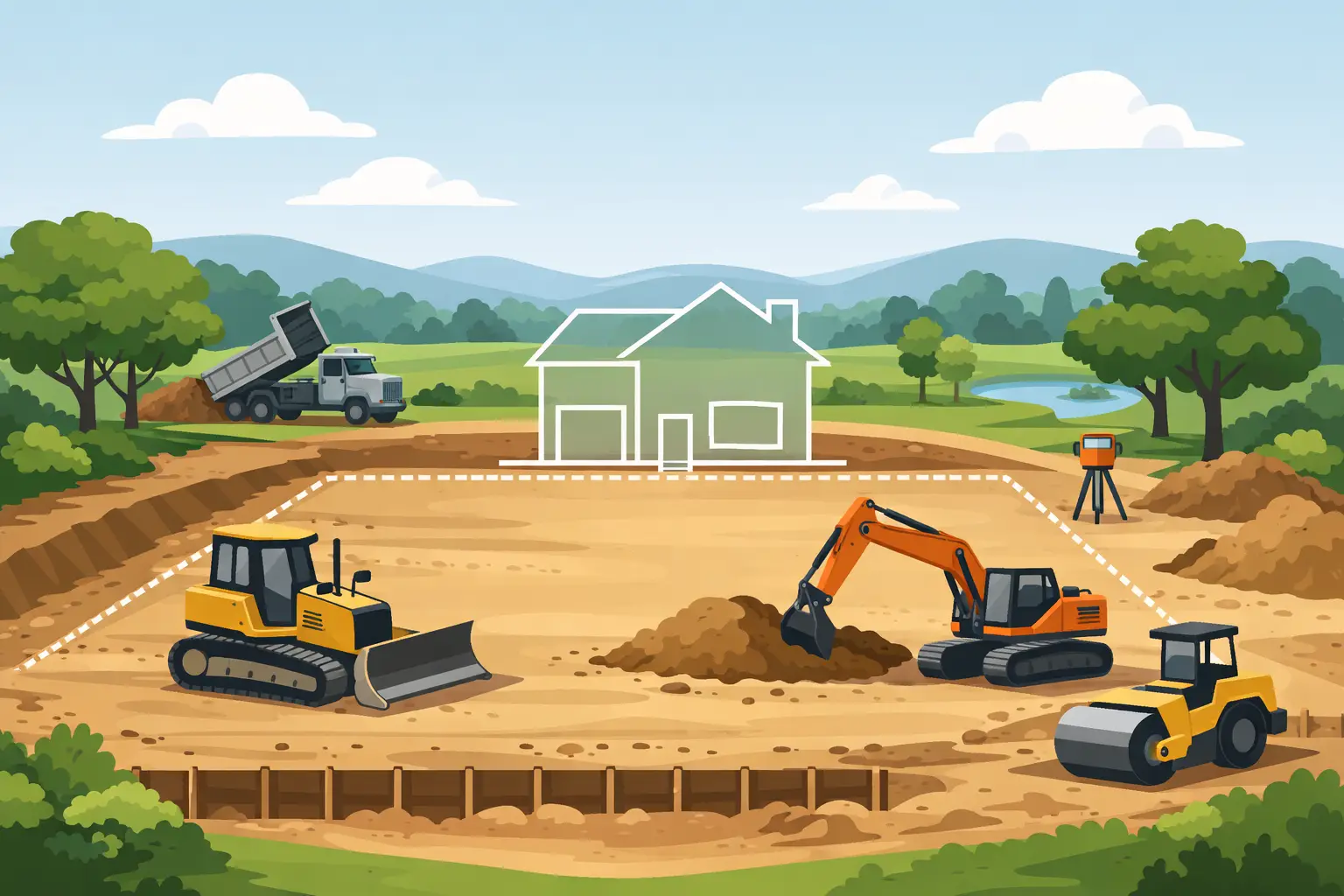 House Pad Site Preparation for a Buildable Lot