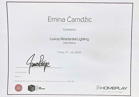 Continuing education - Luxury residential lighting certificate