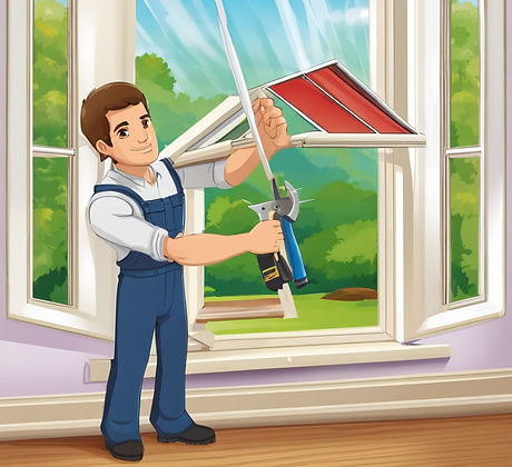 tehnician repairing upvc windows
