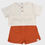 Thumbnail: Orange Cream Woven Unisex Selin Shorts T-shirt Set