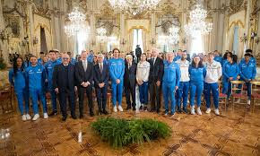 Presidente Sergio Mattarella e atletica Italiana no Quirinale
