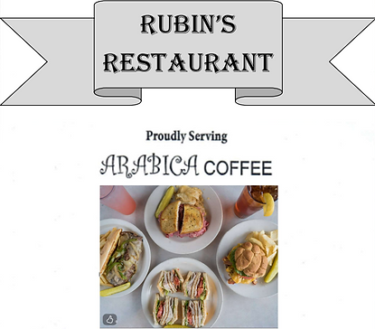 Rubin's Restaurant, Arabica coffee, sandwiches, fried chicken, tea