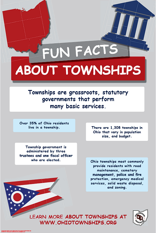 Infographic title: Fun Facts About Ohio Townships.