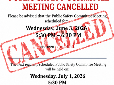 Notice of Cancellation - Public Safety Committee Meeting - Jun. 3