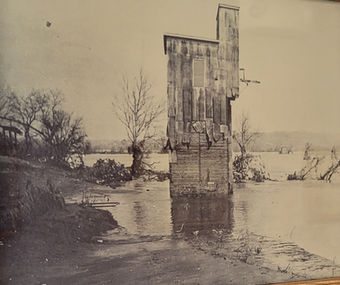 Damaged Whitewater TWP bridge after flood