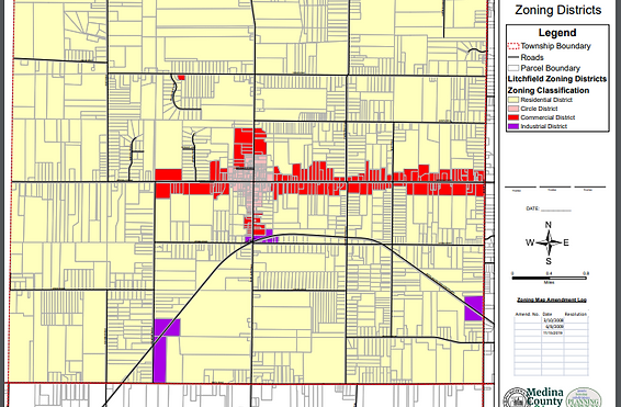 Litchfield Township Zoning Districts map