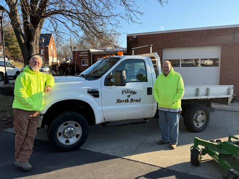Village of North Bend road maintenance workers and truck