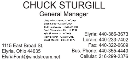 Chuck Sturgill General Manager, names & class years