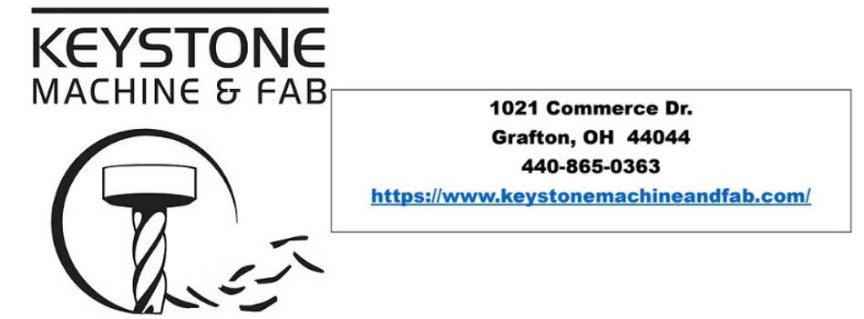 Keystone Machine & Fab logo with contact information