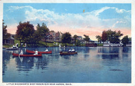 NORTH WEST RESERVOIR NEAR AKRON, OHIO with boats and houses