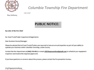 PUBLIC NOTICE: Food Truck/Trailer Inspection & Registration