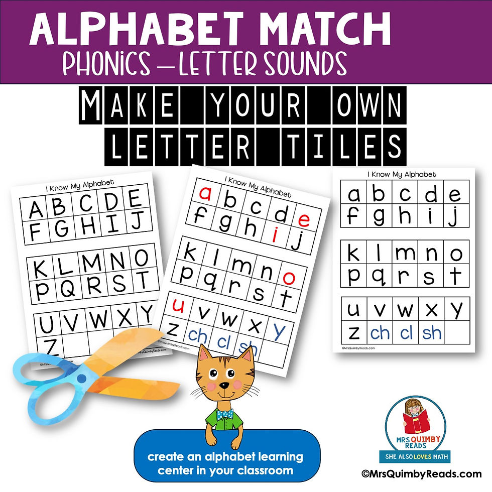 Thumbnail: Alphabet Match | Letter Sounds | Learning to Read| Literacy Centers