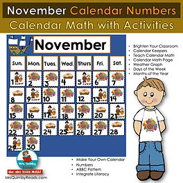 November Calendar Numbers