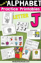 Letter J- practice pages
