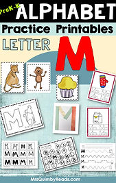 Letter M- alphabet practice pages