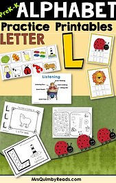 Letter L- practice pages