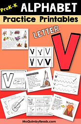 Letter V - alphabet pages