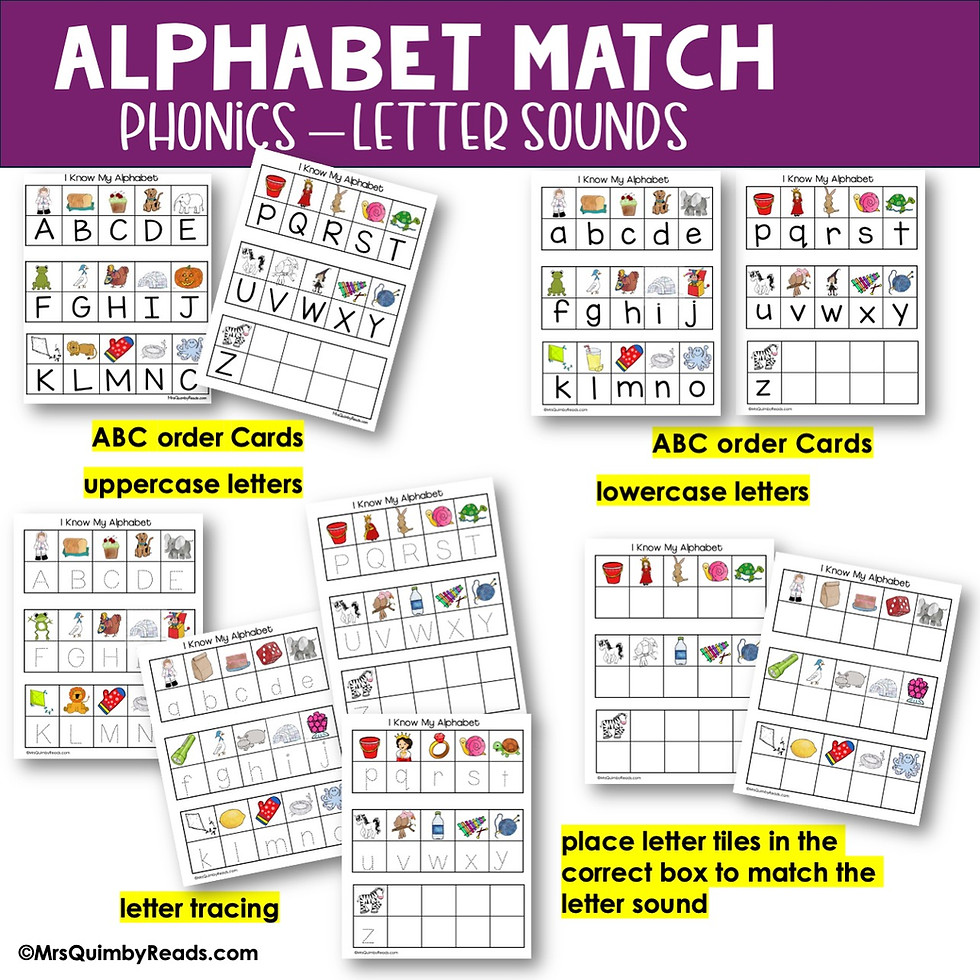 Thumbnail: Alphabet Match | Letter Sounds | Learning to Read| Literacy Centers