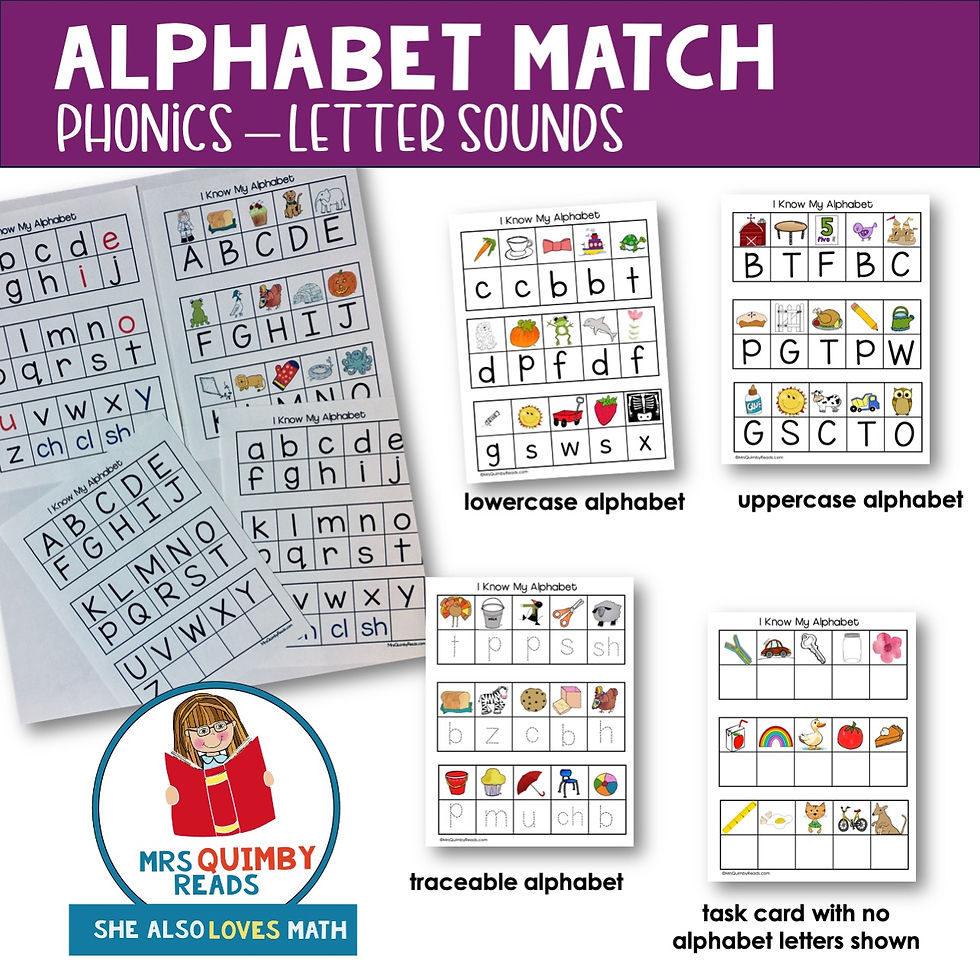 Thumbnail: Alphabet Match | Letter Sounds | Learning to Read| Literacy Centers
