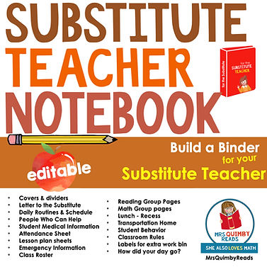 Substitute Teacher Notebook