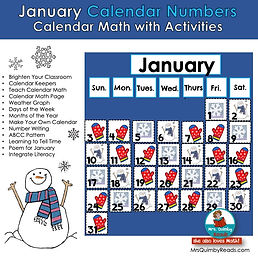 January Calendar Numbers
