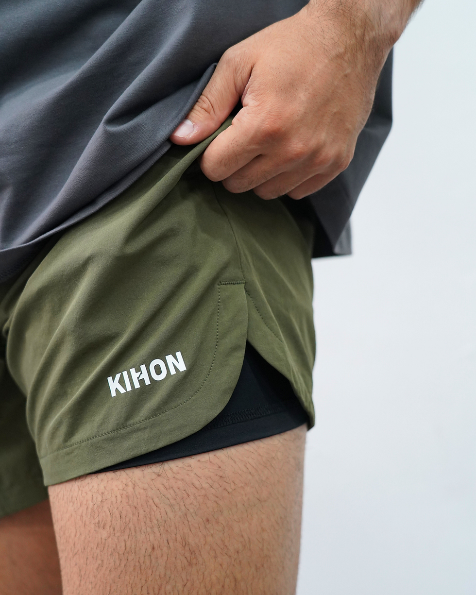 Thumbnail: Kihon Hybrid Shorts (Dark Olive)