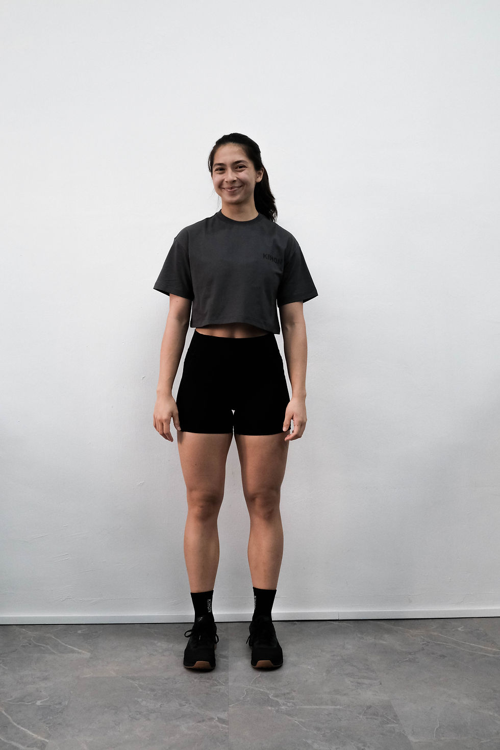 Thumbnail: "Small Wins" Crop Top (Dark Grey)
