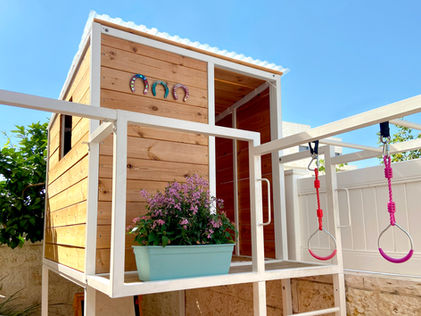 בית עץ לילדים עם מרפסת נינג'ה ביתי