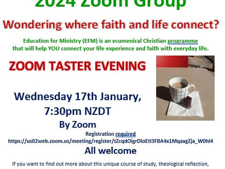 Education For Ministry Zoom Taster Evening