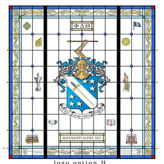 Custom stained glass, fraternity stained glass, Laura Goff Designs, Knoxville TN