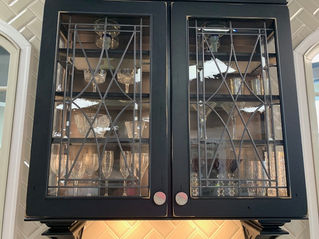 Leaded glass cabinet doors, Laura Goff Designs, knoxville tn