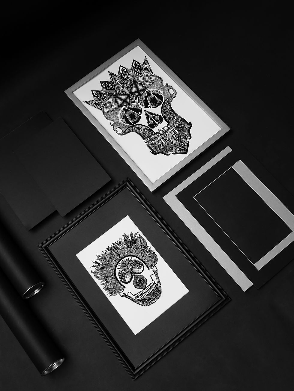 Thumbnail: Forbiddance-II, Altered Perceptions | Contemporary dark wall art | Limited edition fine art archival print of handdrawn skull