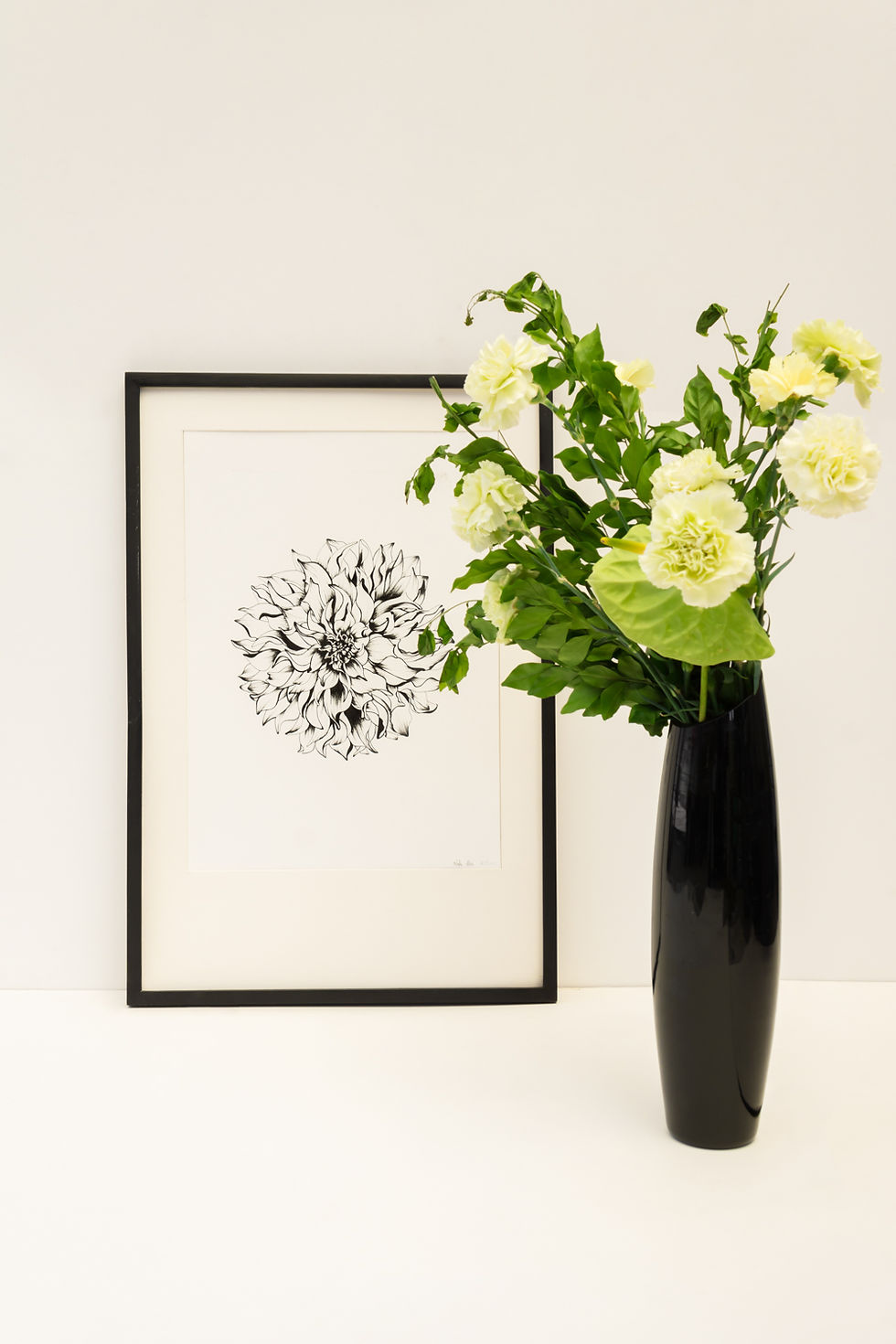 Thumbnail: Unfurl-II, Epiphany | Minimal contemporary wall art | Limited edition fine art archival print of hand-drawn flower