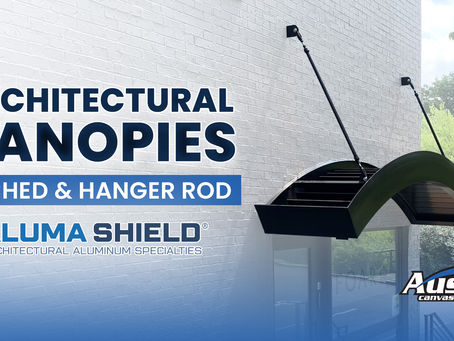 Architectural Canopies: Custom Aluminum Arched & Hanger Rod Designs by Austin Canvas & Awning