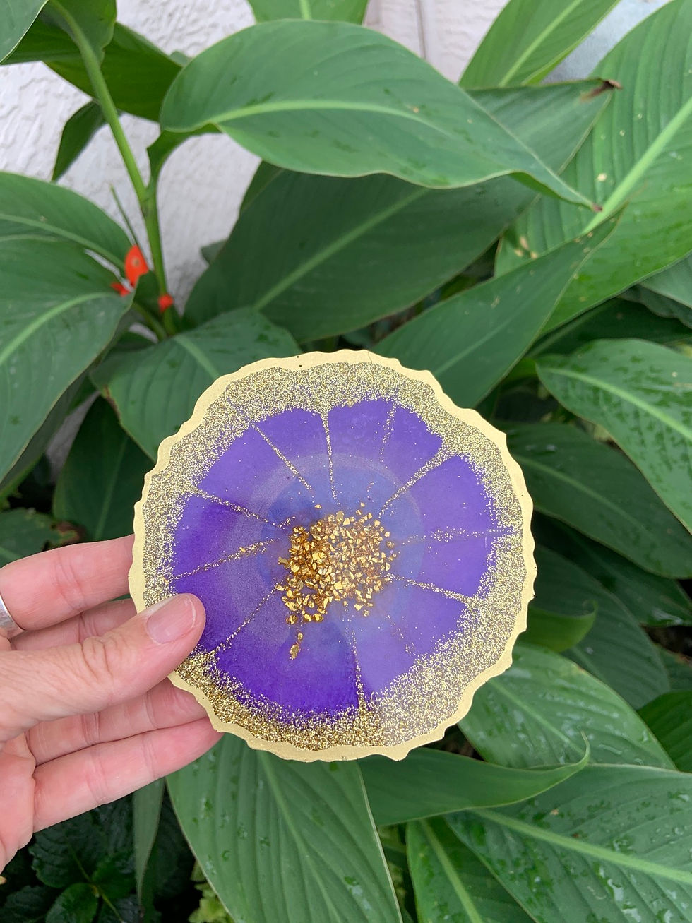 Thumbnail: Purple and Gold Coaster Set