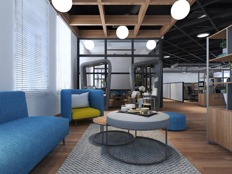 Modern clean working spaces with working pods