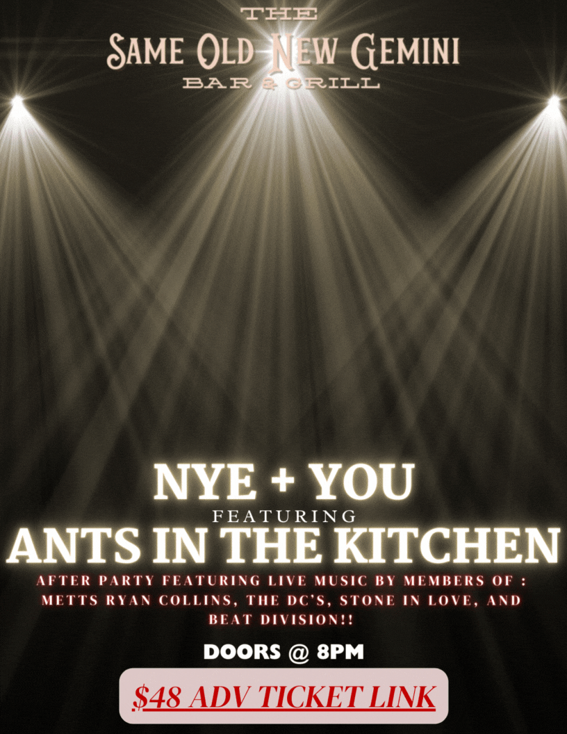 NEW YEARS EVE @ THE NEW GEM w/ ANTS IN THE KITCHEN!!!