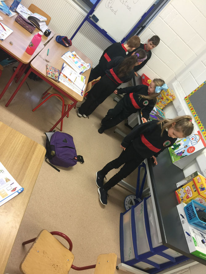 This week 1st Class have been studying length and we have measured distances using cubes, lollipop s