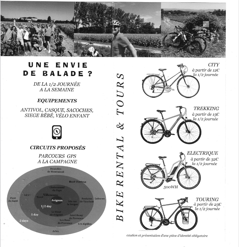 Tarif location vélos