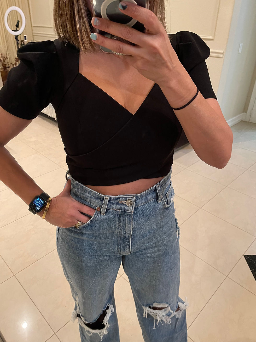 Miniatura: White Vneck Crop Top