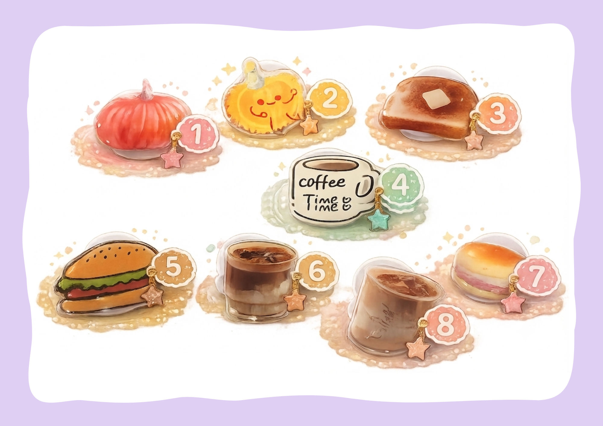 Cute Acrylic Phone Grip - Food Edition