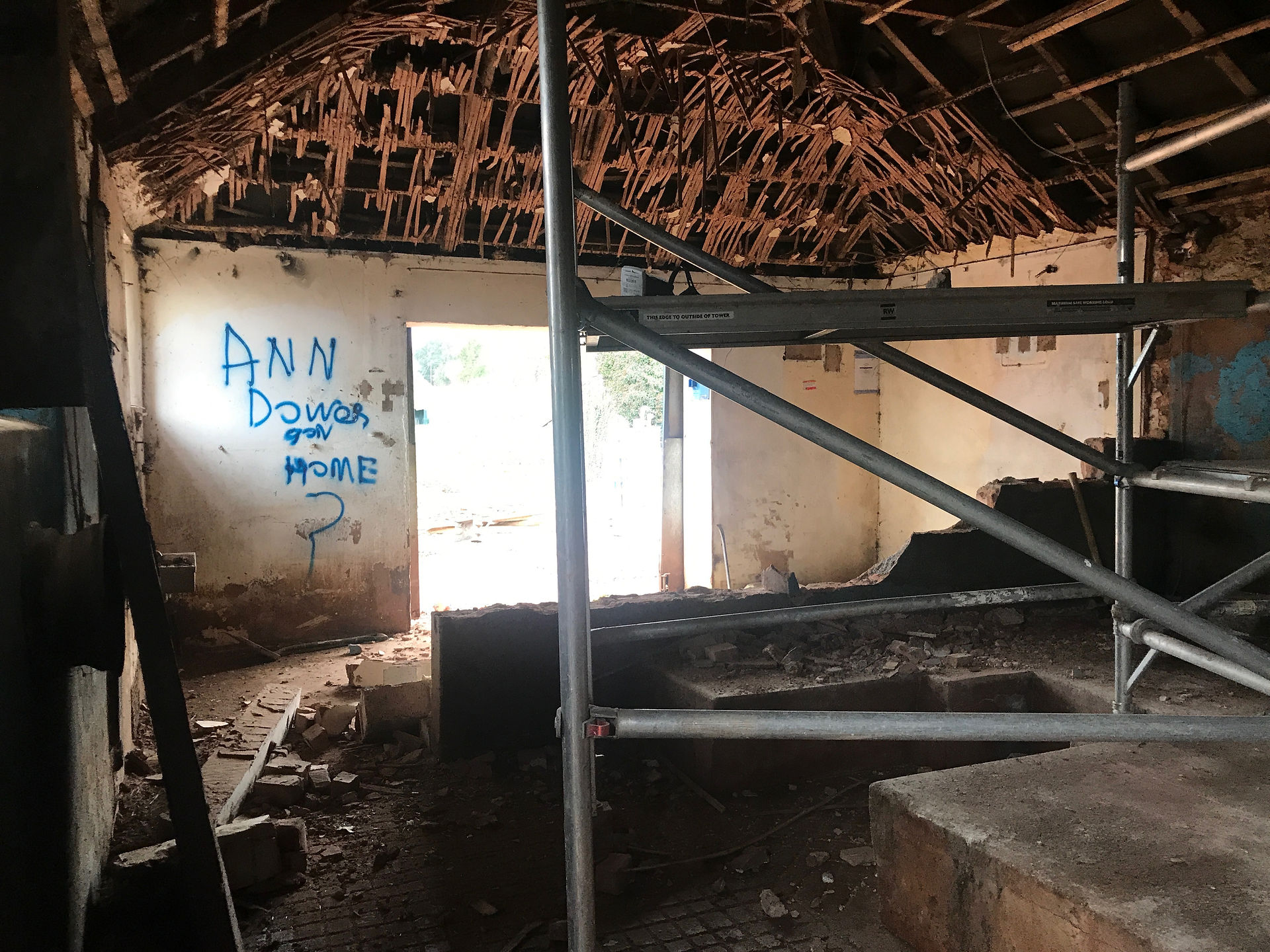 Demolition of wall