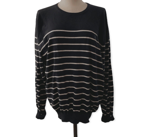 Navy & Cream Striped Sweater