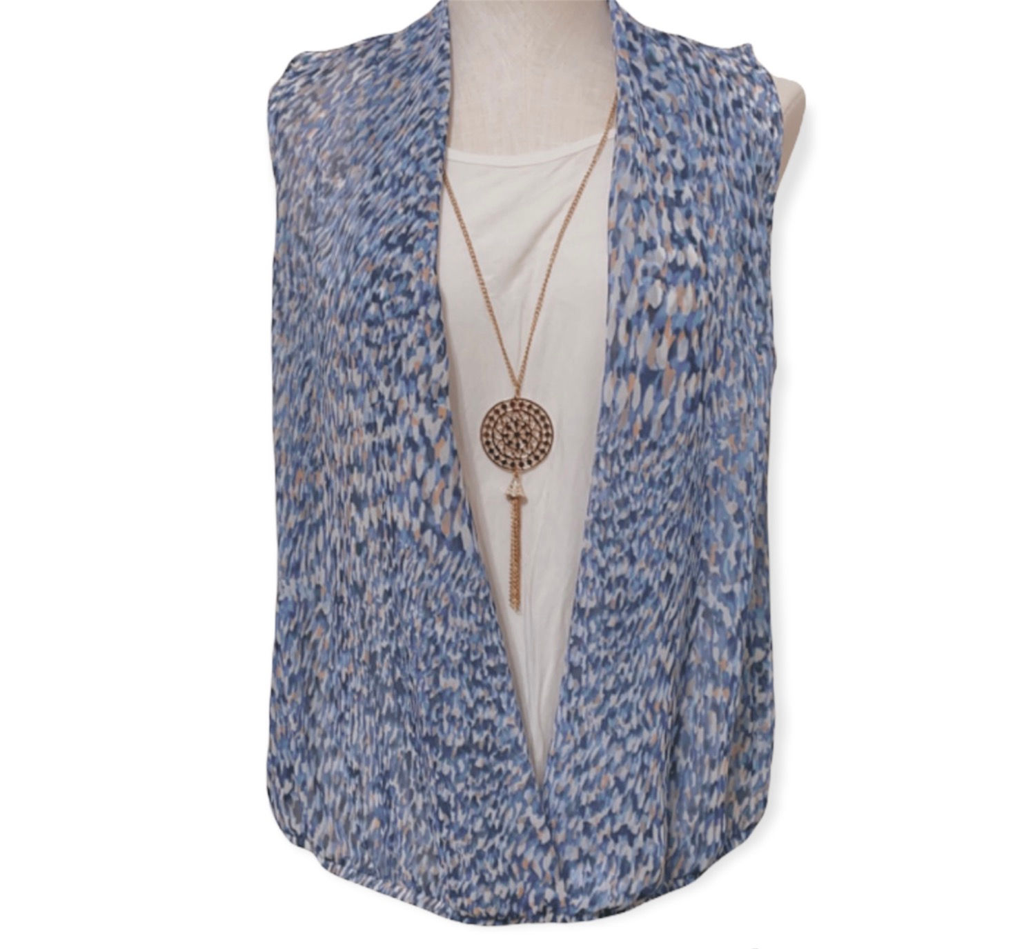 Blouse with Gold Necklace