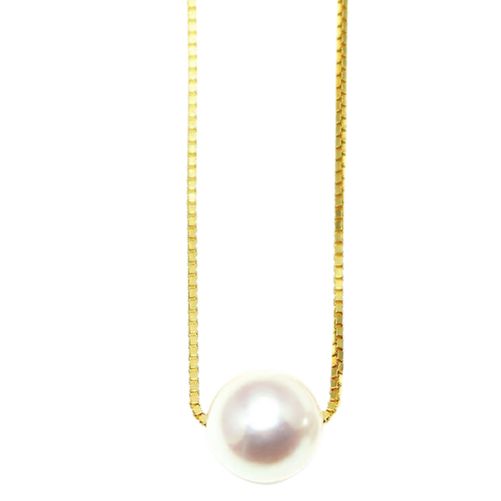 Thumbnail: VICTORIA  - Akoya Cultured Pearl Single Pearl Pendant in SV925 Gold plated