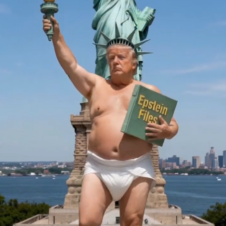 Trump Climbs The Statue Of Liberty