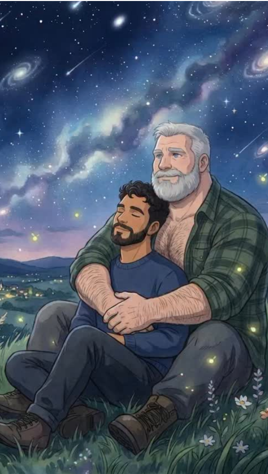 Daddy and his boy looking at the stars together.