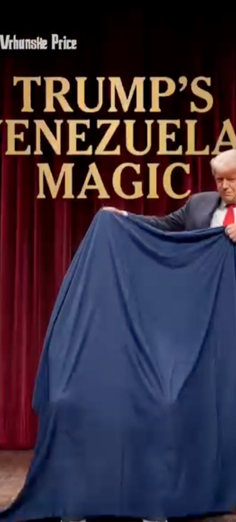 Donald Trump performs "Trump's Venezuela Magic"