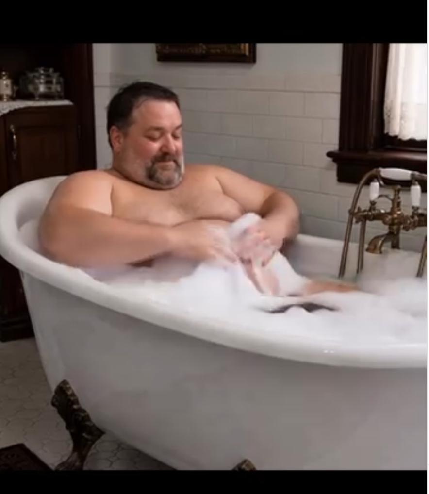 Bathing baby